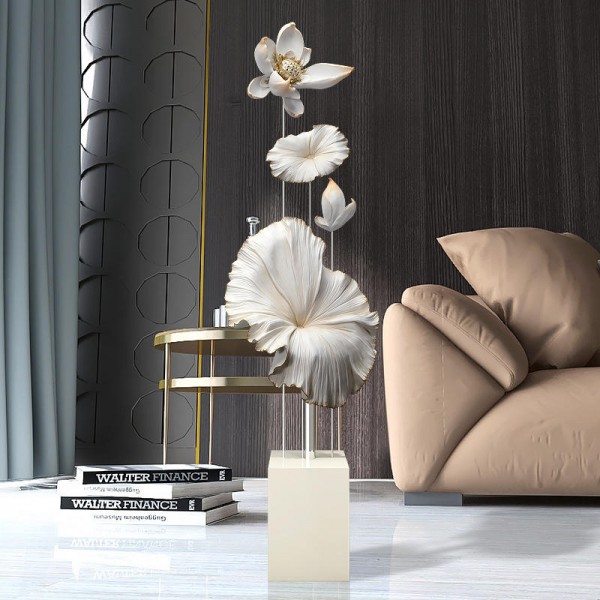High Quality Creative Lotus Leaf Sitting Room Furnishing Large Floor Tv Ark Next to Porch Office Decoration
