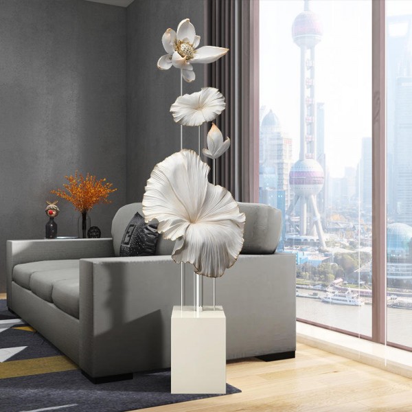 High Quality Creative Lotus Leaf Sitting Room Furnishing Large Floor Tv Ark Next to Porch Office Decoration