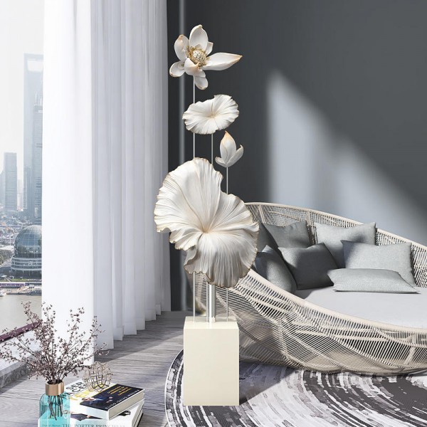 High Quality Creative Lotus Leaf Sitting Room Furnishing Large Floor Tv Ark Next to Porch Office Decoration