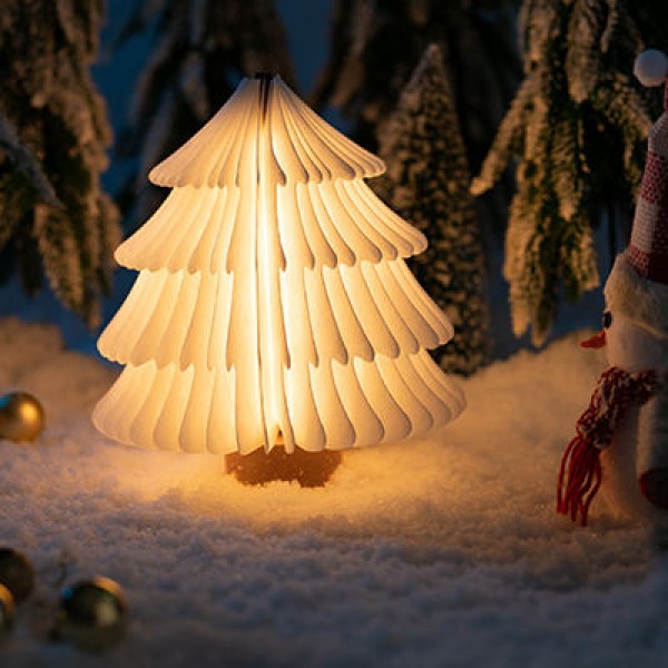 2025 Trading Products Rechargeable Folding Lighting Paper Lamp Portable Bedroom Table Christmas Gift Flexible E26 Lantern for