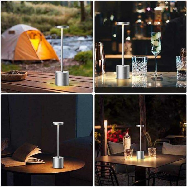 Cordless LED Table Lamp Modern Rechargeable Wireless Touch Dimming Portable Desk Light Luxury Table Lamp for Bedroom Decor