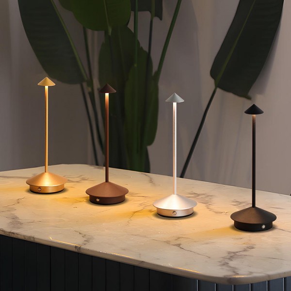 Aluminum Rechargeable Touch Dimming Wireless Table Lamp Bedroom Restaurant Desk Lamp Custom LOGO Factory Price for Hotel Bar LED