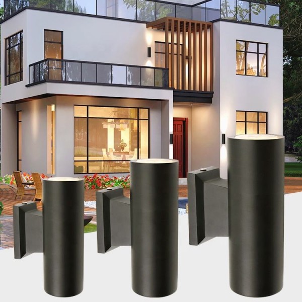 Contemporary Double Head Vertical Waterproof IP65 Outdoor Wall Mounting up and Down Courtyard Garage Porch Wall Lights