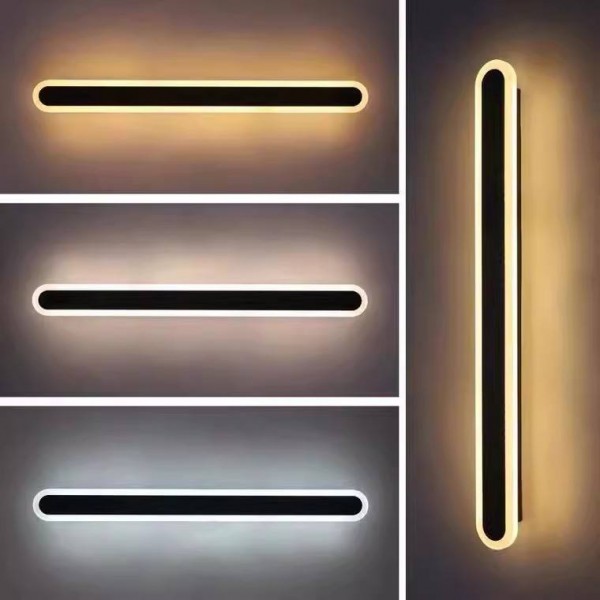Luxury Modern Nordic Minimalist LED Wall Lamp for Bedroom Living Room and Bathroom Simple Long-Line Indoor Home Bedside Light