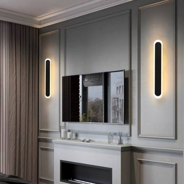 Luxury Modern Nordic Minimalist LED Wall Lamp for Bedroom Living Room and Bathroom Simple Long-Line Indoor Home Bedside Light