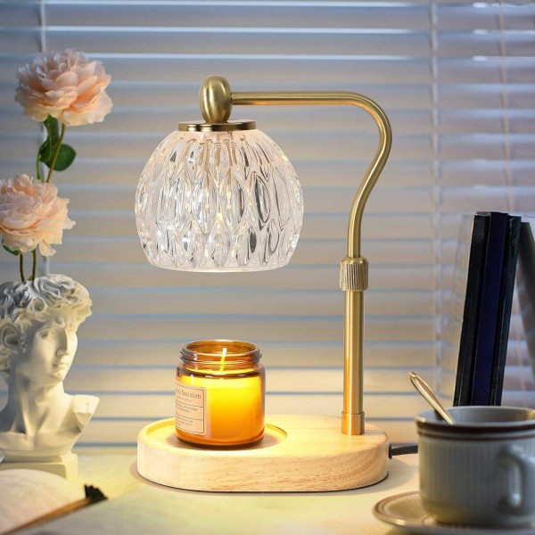 Candle Warmer Lamp with Timer Dimmer Adjustable Height for New Home Bedroom,Gifts for Women,Vintage Home Decor for Scented Jar