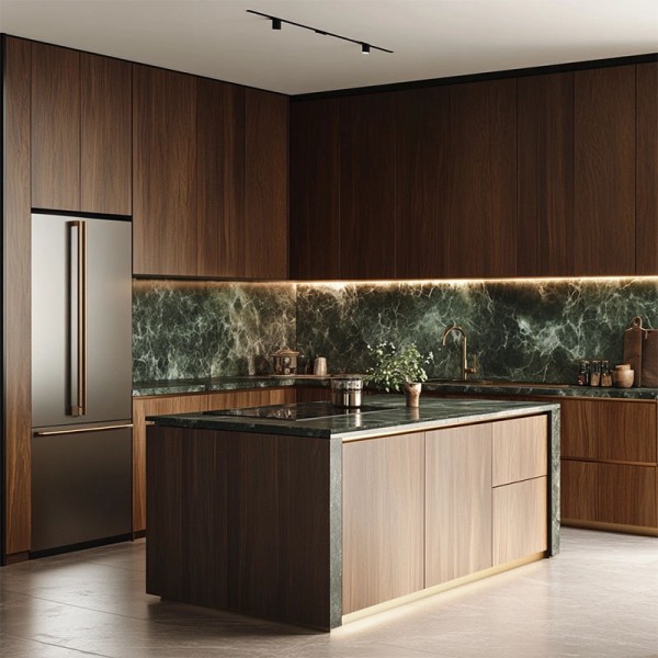 Italian-Style Custom Kitchen Cabinets with Anti-Fingerprint Lacquer Including Pantries & Islands