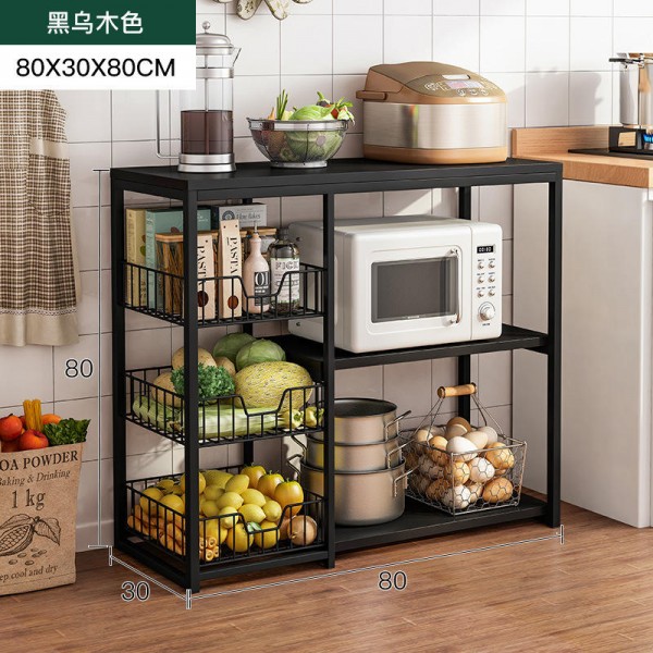 Wholesale Kitchen Space Saving Furniture Metal Rack Household Thick Steel Frame Kitchen Storage Shelf