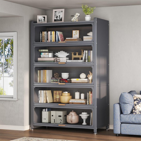 Heavy Duty Kitchen Storage Cabinet with Adjustable Shelves and Rack - Kitchen Cupboard Pantry for Home and Kitchen Furniture