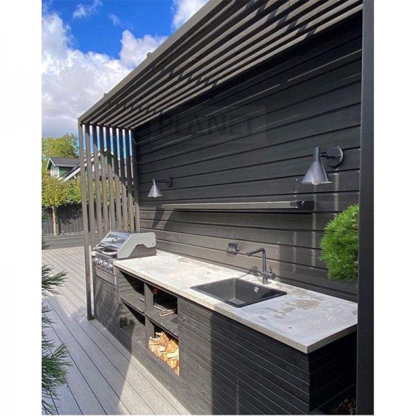 New Design Stainless Steel Outdoor Kitchen Cabinets Modern Kitchen with Stove BBQ Grill Set