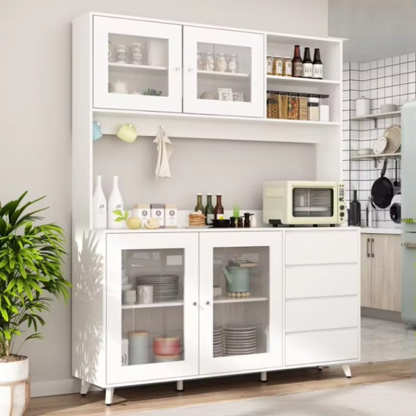 Freestanding Design Kitchen Wood Cupboard Buffet Pantry Furniture Luxury Kitchen Sideboard Storage Odern Sideboards Cabinet