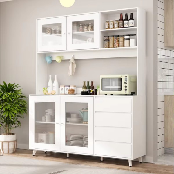 Freestanding Design Kitchen Wood Cupboard Buffet Pantry Furniture Luxury Kitchen Sideboard Storage Odern Sideboards Cabinet