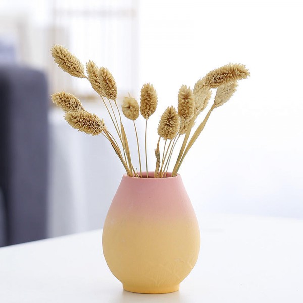 Modern Design Gradient Color Simple Ceramic Vase Frosted Glazed Porcelain Vases for Home Furnishings Small Flower Vase Display