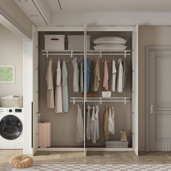 Modern Bedroom Furniture Superior Quality Steel Cloth Wardrobe Closet System Easy Assembly Durable Convertible for Hotel Use