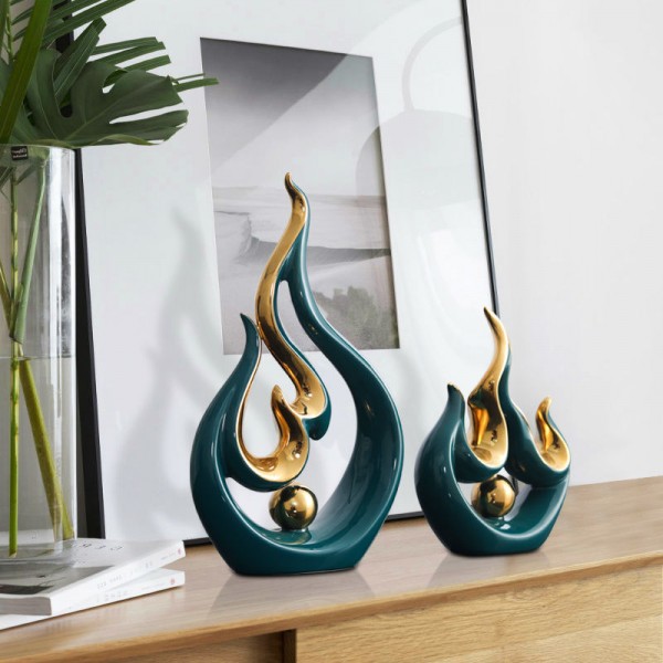 Luxury Modern Home Decor Accessories Unique Artistic Style Ceramic Ornament Silver Gold White Creative Decoration