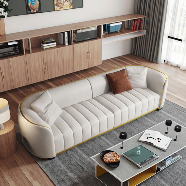 Luxury Modern European Style Genuine Leather Sofa Living Room Furniture Home Furniture Collection