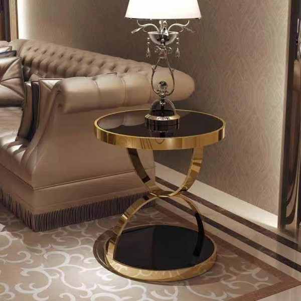 Living Room Furniture Antique End Black and Gold Sofa Table French Furniture Home Decor