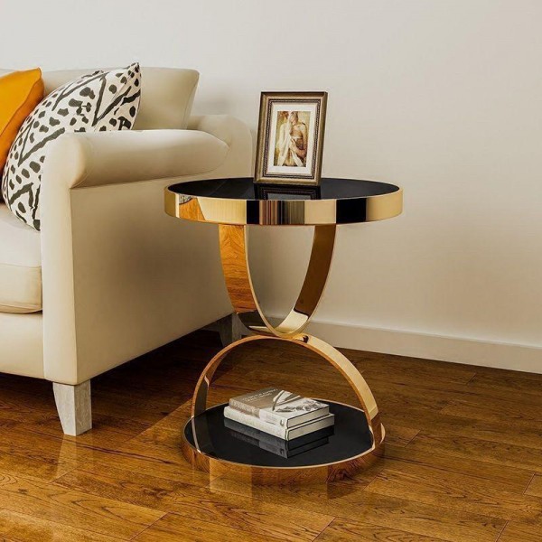 Living Room Furniture Antique End Black and Gold Sofa Table French Furniture Home Decor