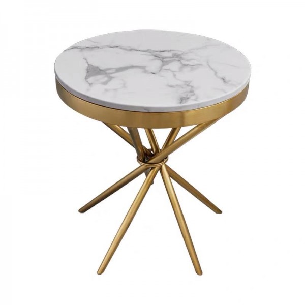 Modern Gold Center Marble Stainless Steel Coffee Side Table Stool Other Living Room Sofa Set Home Furniture Interior Decor Metal