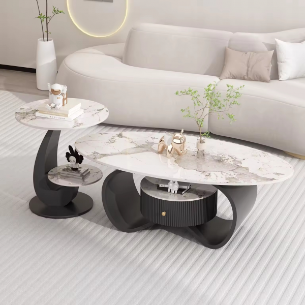 Home Living Room Furniture Set Fashion Light Luxury Modern High-end Coffee Table Sofa Side Table High-end Home