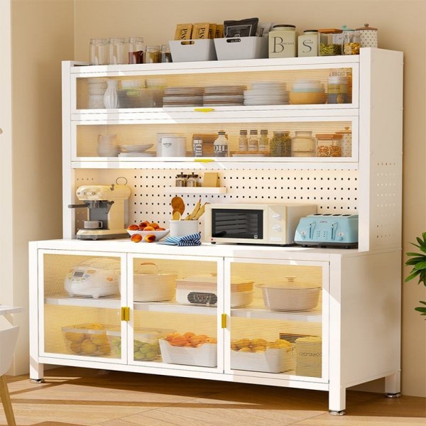 Factory Direct Kitchen Furniture Pantry Metal Cabinet Home Dining Room Steel Storage Closet Wine Buffet Sideboard