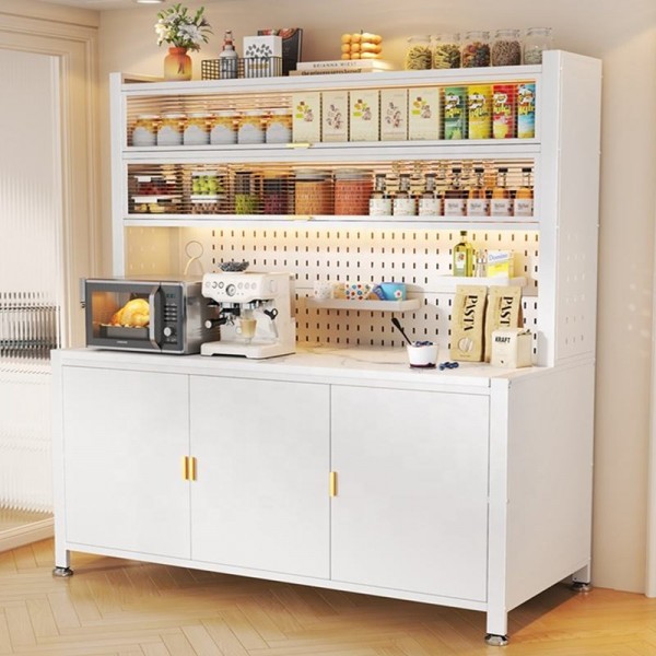 Factory Direct Kitchen Furniture Pantry Metal Cabinet Home Dining Room Steel Storage Closet Wine Buffet Sideboard