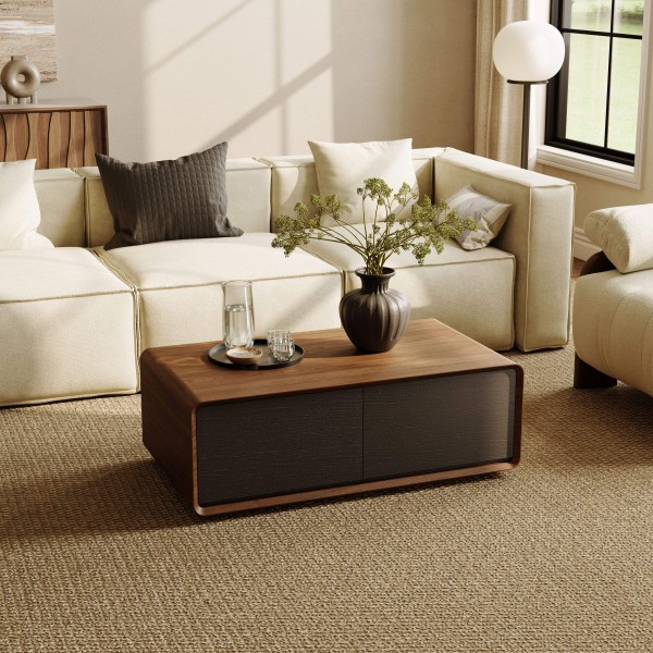 Modern Luxury Living Room Set Wood TV Stand and Coffee Table Drawer Cabinet Storage Media Console TV Cabinet Set