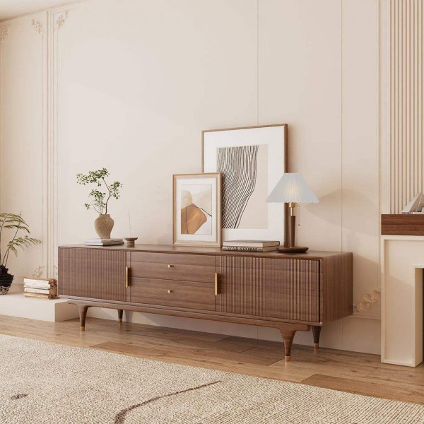 Modern Living Room Furniture Wooden TV Stand and Coffee Table Set Apartment Living Room TV Cabinet Coffee Table