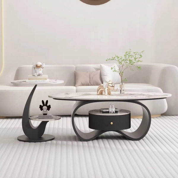 Home Living Room Furniture Set Fashion Light Luxury Modern High-end Coffee Table Sofa Side Table High-end Home