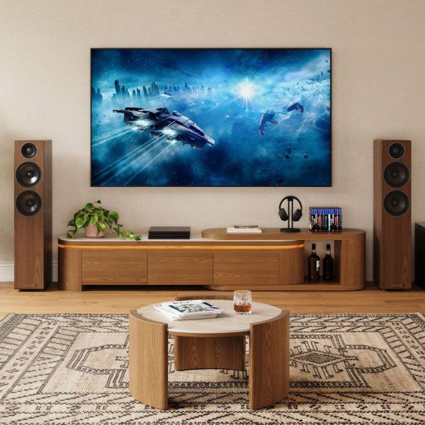 Modern Luxury TV Stand and Coffee Table Set Extendable TV Stand Wooden Living Room Set Round Coffee Table Tv Stand Set