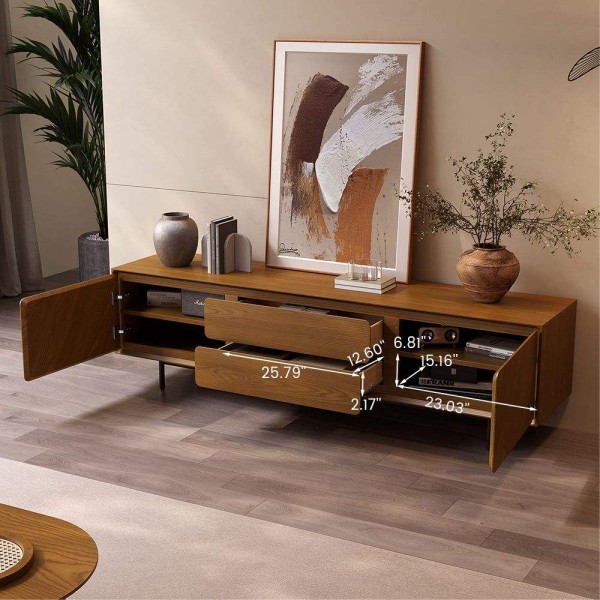 Modern TV Stand Walnut Living Room Sets Standing Rectangular Tv Console Oval Coffee Table Tv Stand Set for Living Room