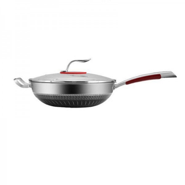 Premium Thick Bottom 316 Stainless Steel Double Sided Honeycomb Non Stick Frying Pan