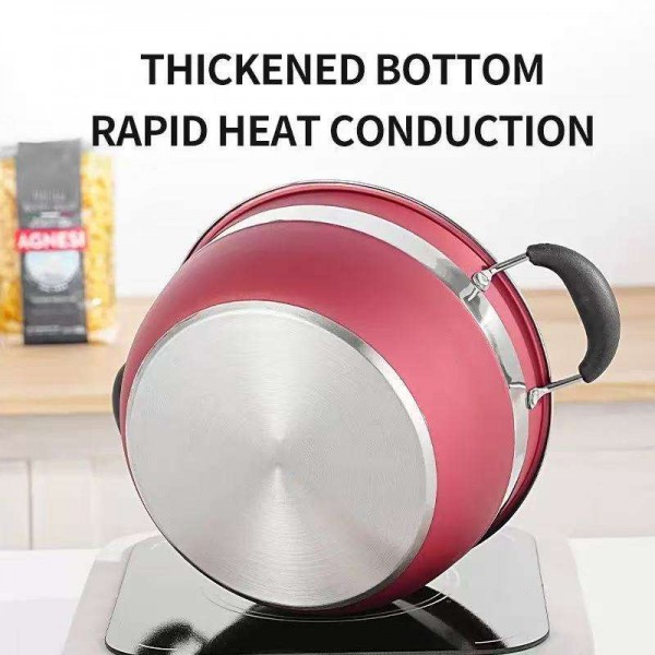 High Quality Stainless Steel Sleeve Pot 12PCS Thickened Bottom Kitchen Frying Pan Soup Pot Milk Pot Combo Set