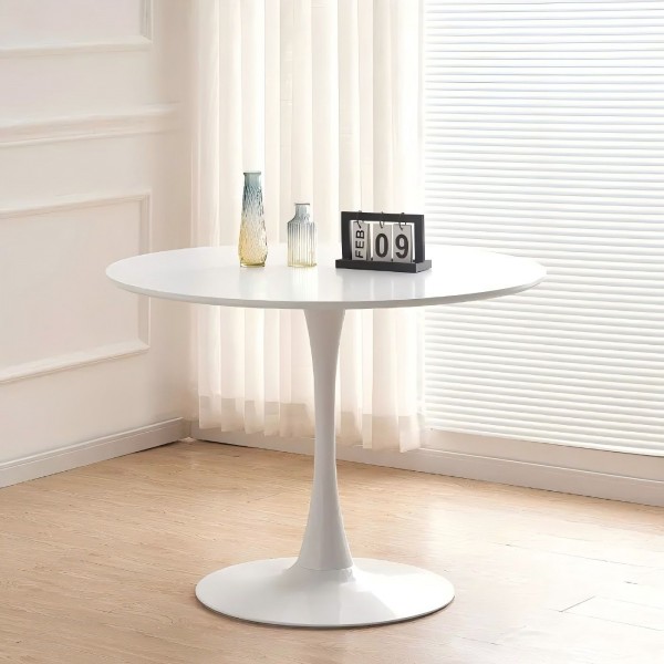 Dining Room Table Italian Nordic Luxury Modern Kitchen 4 Seater Mdf Gloss White Round Tulip Dining Tables