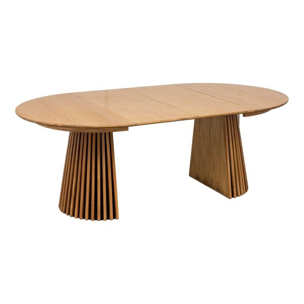 Indoor Oval Wood Long Retractable Sliding Extensible Kitchen Round Extendable Wooden Dining Table for 4 6 8 People
