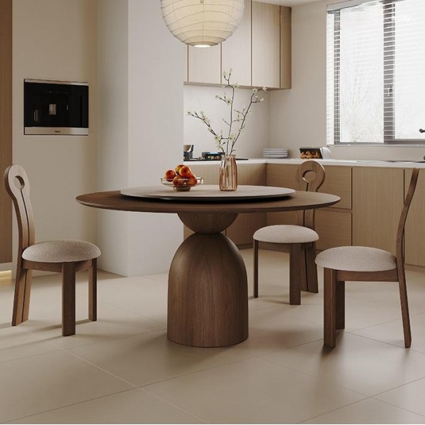 ModHomi Round Wood Dining Set High Quality Dinning Table Modern Kitchen Restaurant Furniture Stackable Storage Nordic Design