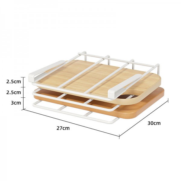 Multi-Function Home Kitchen Storage Rack with Perforation-Free Pot Cover Cutting Board Dish Organizer Hanging Ceiling Cabinet