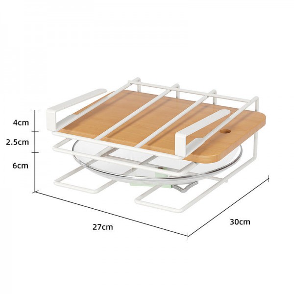 Multi-Function Home Kitchen Storage Rack with Perforation-Free Pot Cover Cutting Board Dish Organizer Hanging Ceiling Cabinet