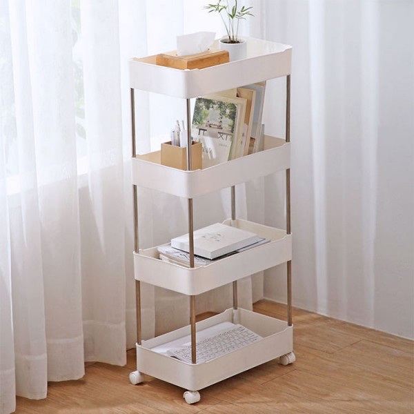 3 Tier Black Kitchen Cart Trolley Storage Rack Rolling Utility Storage Rack Cart on Wheels