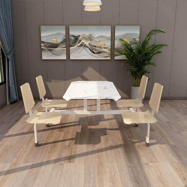 Modern Style Bamboo Chair Set & One-Piece Dining Table for Four for Home or Restaurant Use Manufactured by Chinese Factory