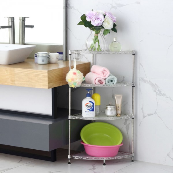 Chrome Wire Shelving Metal Storage Rack Adjustable Shelves Standing Storage Shelf Kitchen Boltless Rack