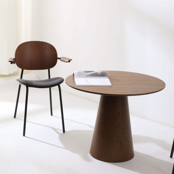 Wholesale Factory Manufacture Modern Nordic Small Restaurant Round Cafe Wooden Dining Table