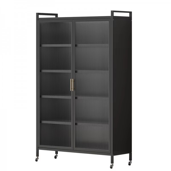 Large Capacity Kitchen Storage Cabinet Multi-layer Bowls Dishes Storage Shelf Dustproof Cupboard with Doors