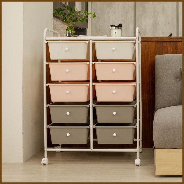 Home Storage pink Design Home Storage Office 10 Drawer Cart