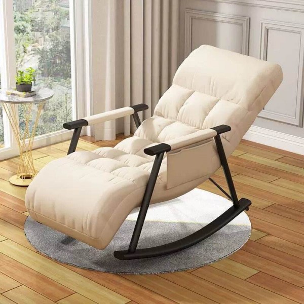 Luxury Leisure Lazy Rocking Chair Durable Metal Frame Lounge Chairs for Living Room Adjustable Sofa Chair