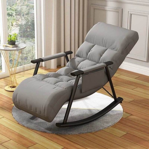 Luxury Leisure Lazy Rocking Chair Durable Metal Frame Lounge Chairs for Living Room Adjustable Sofa Chair