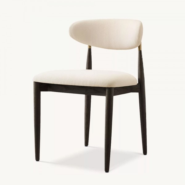 Hot Selling Cafe Modern Furniture Restaurant Solid Black Oak Wood Dining Chair for Dining Room