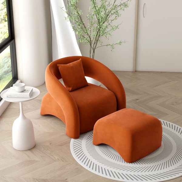 Modern Stainless Steel Velvet Fabric Armchair Accent Chair Leisure Chair Single Sofa Chair for Living Room Hotel Furniture