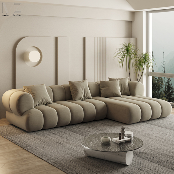 Modern Z Corner L Shape Luxury Couch Minimalist Sitting Room Furniture Home Lounge Living Room Leisure Sectional Corner Sofa Set