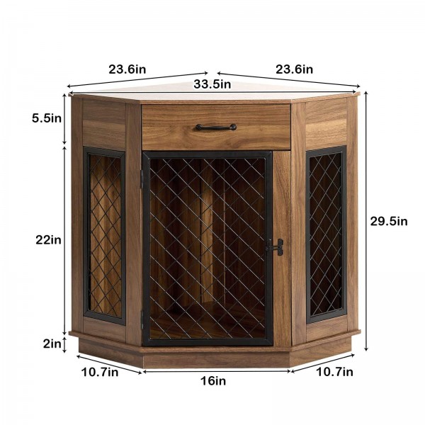 Best Seller Furniture Dog Crate Corner, Dog Kennel Corner Wooden End Table, Pet Crates Corner Side Table for Dogs